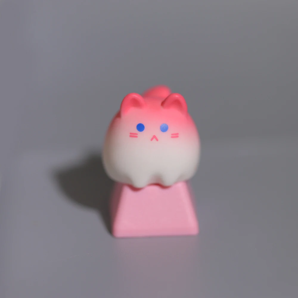 Creative Cute Pink Cat Keycap Cartoon Animal OEM Height ESC Decorative Keycap for Cross Axis Mechanical Keyboard Kawaii Keycaps
