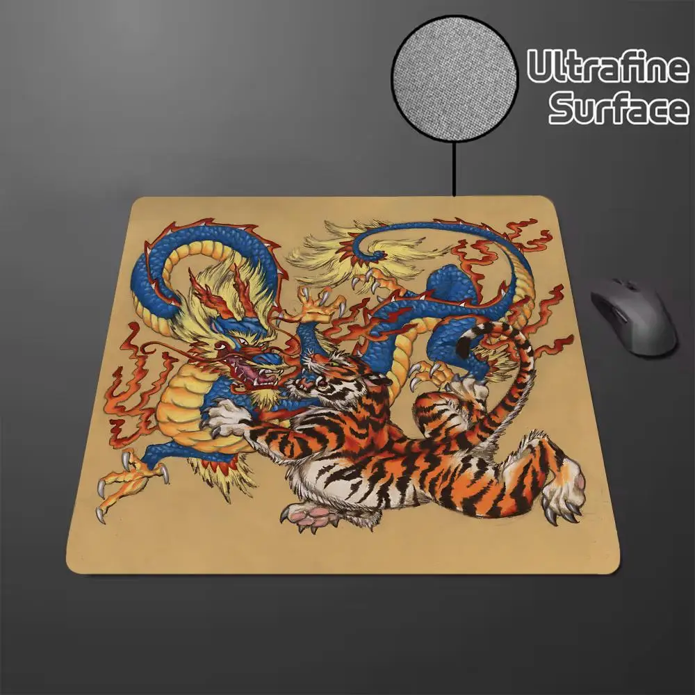 M-Cool Dragon tiger fightS Mouse Pad Cartoon rubber Small mouse pad desktop computer office keyboard e-sports ROGs game