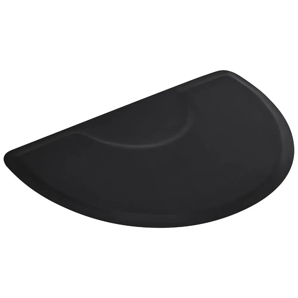 3 x 5 ft Sn loor Mat Anti Fatigue Barber Chair Mat or Hair Stylist Semicircle 1/2'' Thick 0020 Black