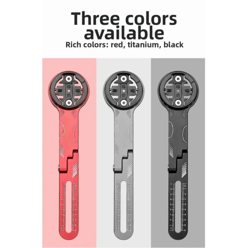 

Adjustable Bike Computer Mount For Mountain/Road Bicycles Extension Bracket Stem Black/Titanium/Red Calibrated Scale