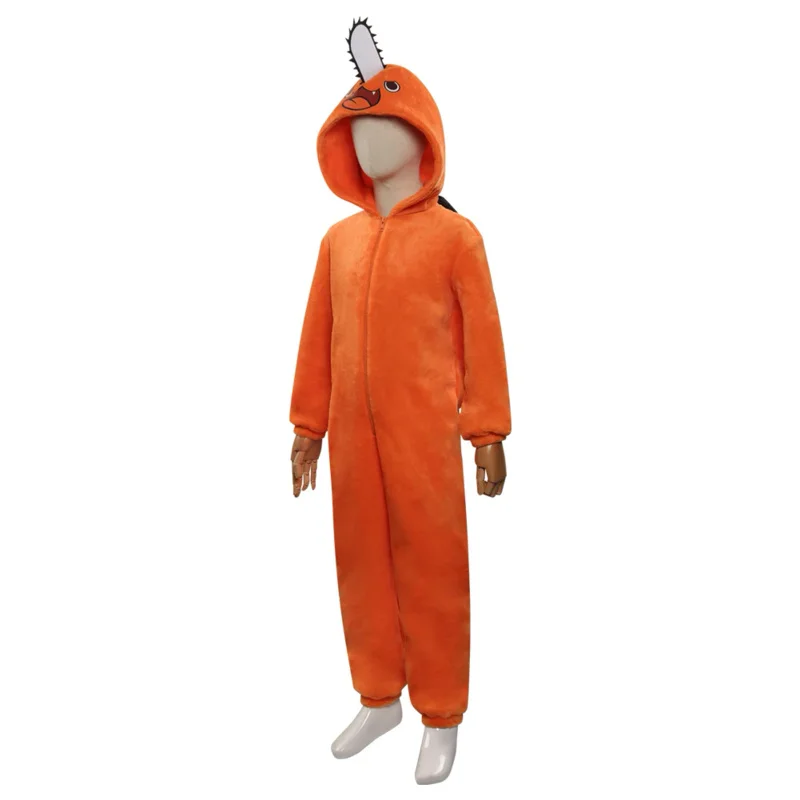 Adult Kisd Children Chainsaw Man Pochita Cosplay Costume Jumpsuit Pajamas Sleepwear Hoodie Halloween Carnival Suit Role Play