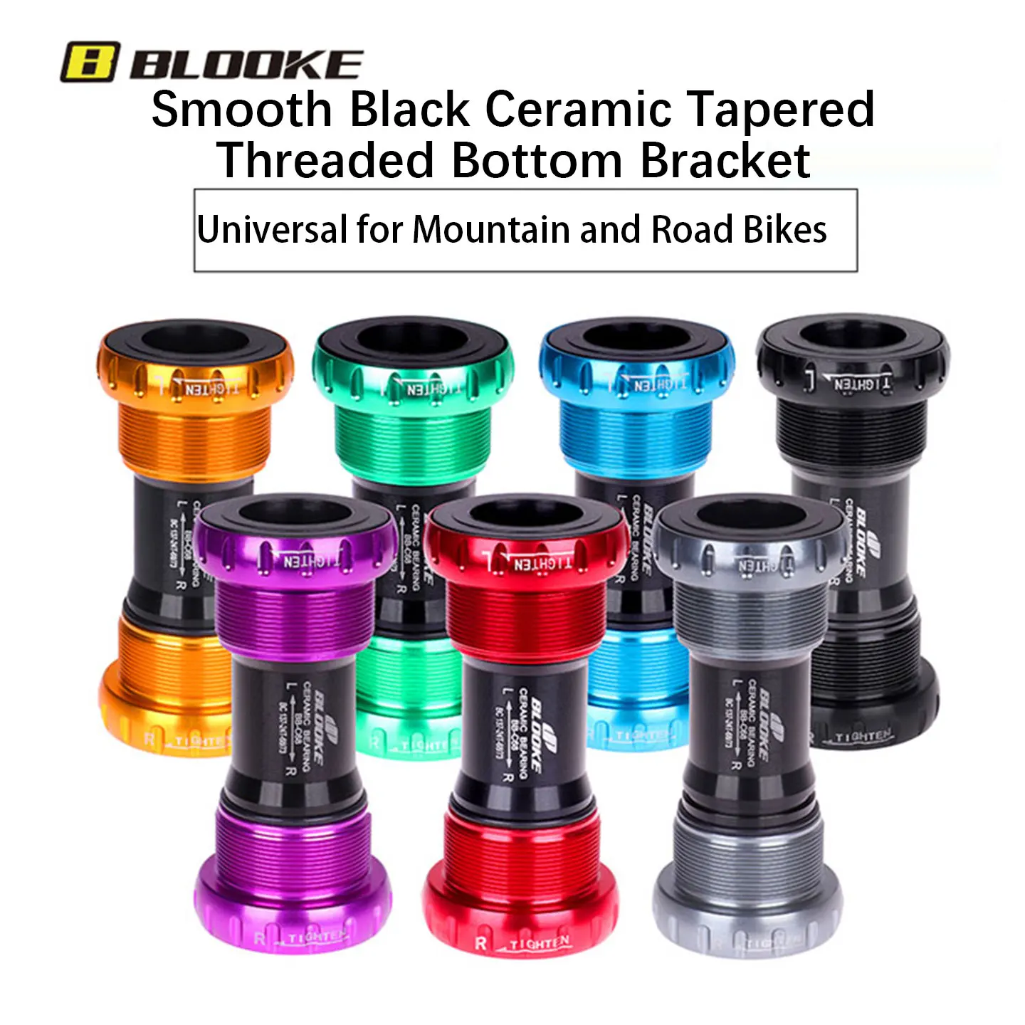 BLOOKE Ultra-light Ceramic Bottom Bracket Hollowtech Integrated Crankset Threaded Smooth Durable Cycling Performance Upgrade