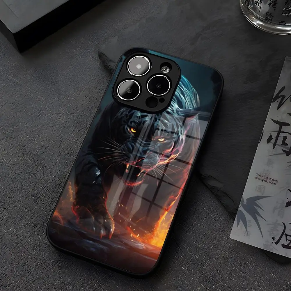 

Классный леопардовый чехол для телефона, стекло для iPhone 12 15 14 13 11 Pro XS Max Plus Mini X XR 8 7 6s SE2020, закаленный чехол