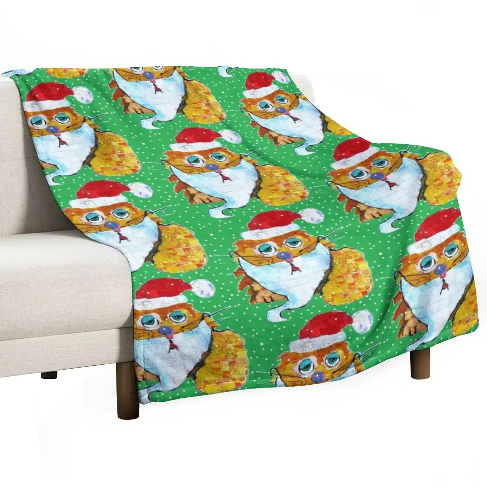 

Santa Cat Throw Blanket Designers Bed covers Sofa Quilt Blankets