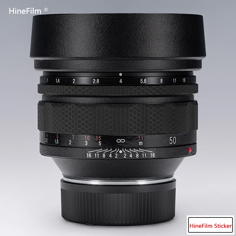 Hinefilm piel para NOKTON 50mm F1.0 asférica Leica Lens Decal Skins Voigtlander 50 F1 Wrap Cover 50F1 Lens Sticker Protector