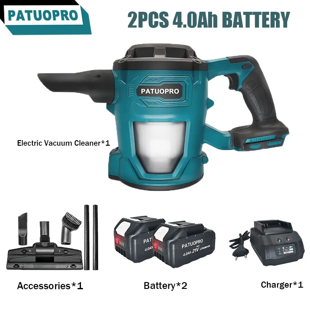 

PATUOPRO Cordless Protable Electric Vacuum Cleaner Handheld Rechargeable Dust Carpet Collector Machine For Makita 18v Battery