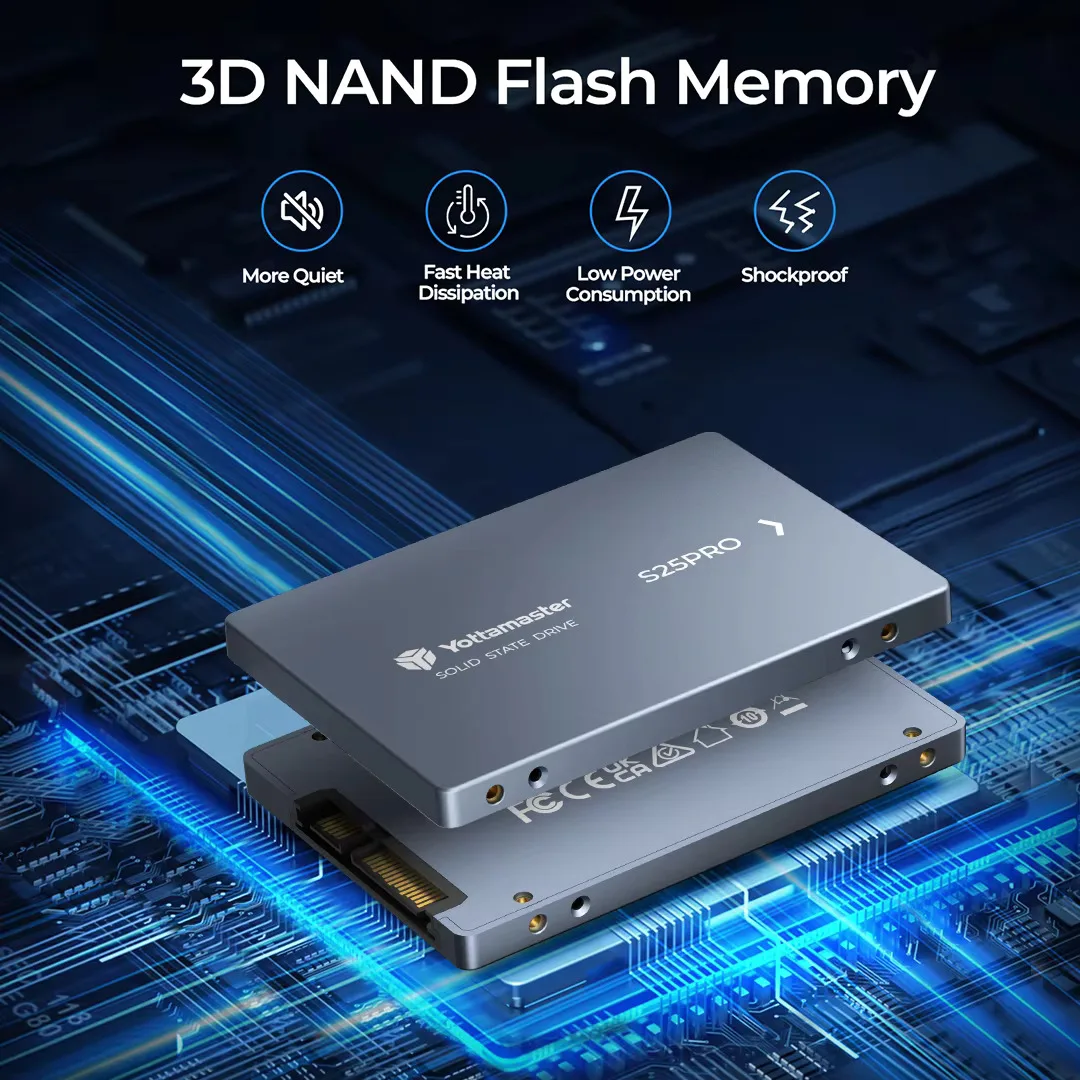 Yottamaster 2.5''S25PRO SATA 3.0 Harddisk SSD 2TB 1TB High Capacity Internal Solid State Hard Drive Upgrade Design for Game User