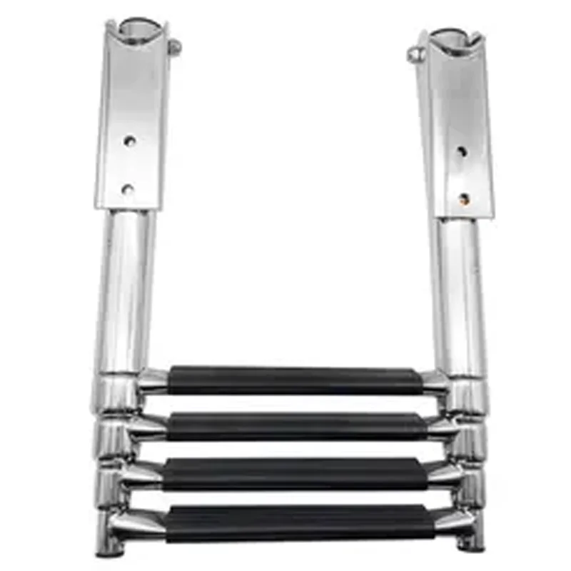 4 Step Boat Accessories Marine Hardware Under Boat Ladder AISI Stainless Steel Boarding Telescoping Ladder Extend Hige