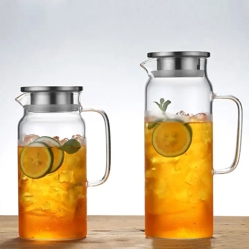 Heat Resistant Borosilicate Glass Stove-top Teapot with Large Capacity for Tea, Juice and Water - 1200ml or 1600ml