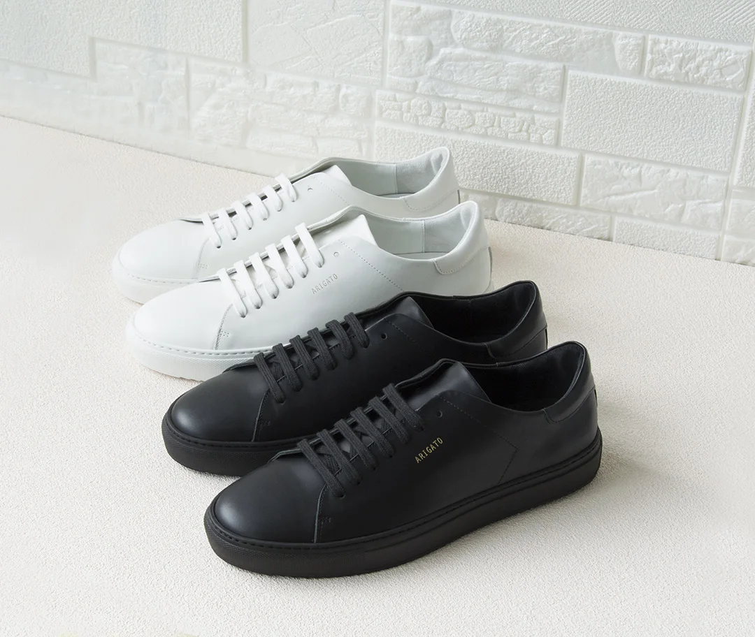 DONNAIN Minimal Platform Black Genuine Leather Sneakers Men and Women Luxury Calfskin Trainers Casual Couple Flats Shoes