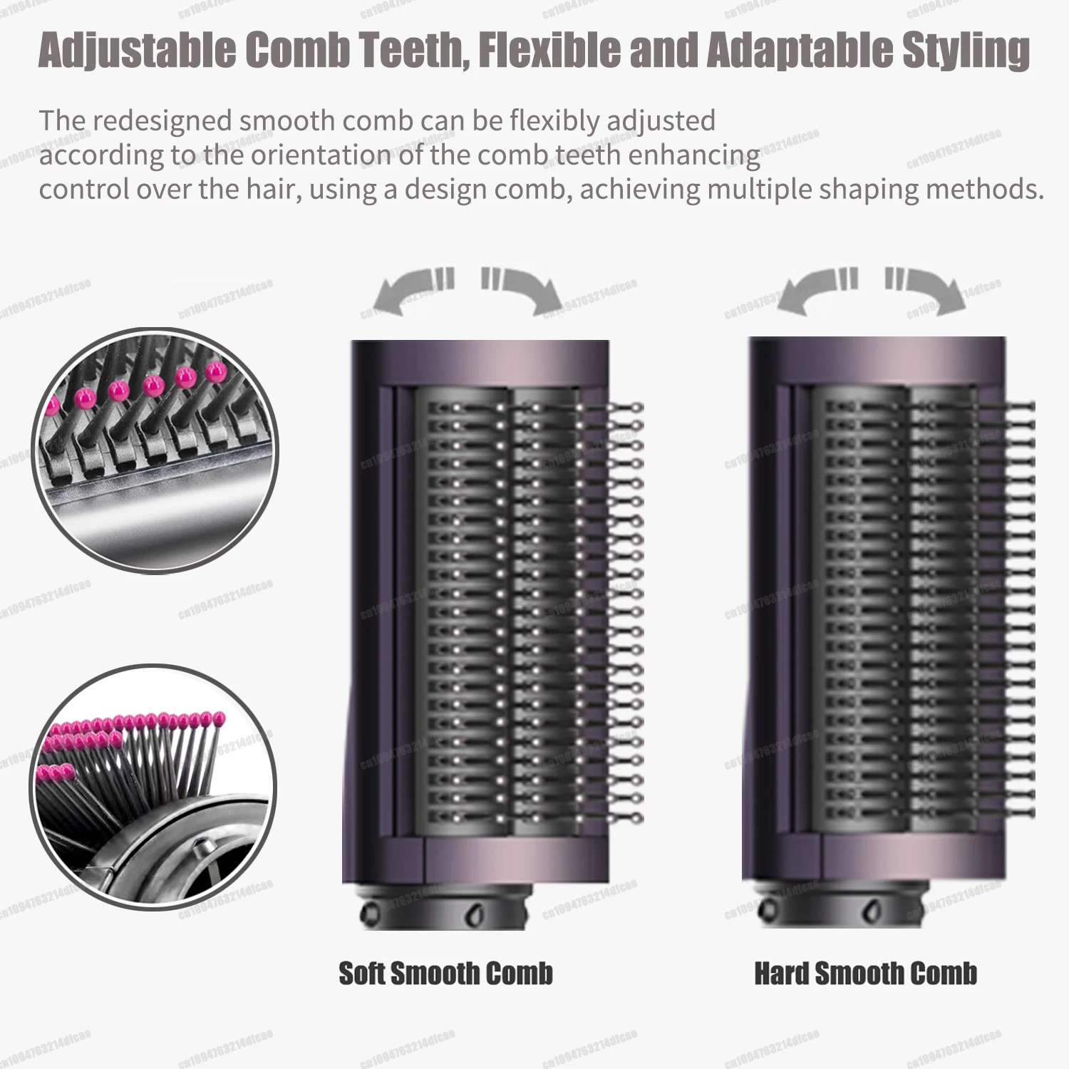 مجموعة فرشاة مجفف الشعر 6IN1 عالية السرعة 110,000 دورة في الدقيقة مجفف شعر أيوني ساخن مع عصا تجعيد تلقائية 30/40 مم