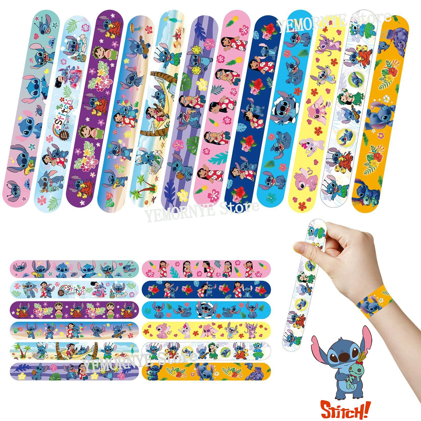 48-72pcs Disney Frozen Sonic Circle Child Multiple Styles Theme Birthday Party Decoration Kids Christmas Toy Gift Slap Bracelets