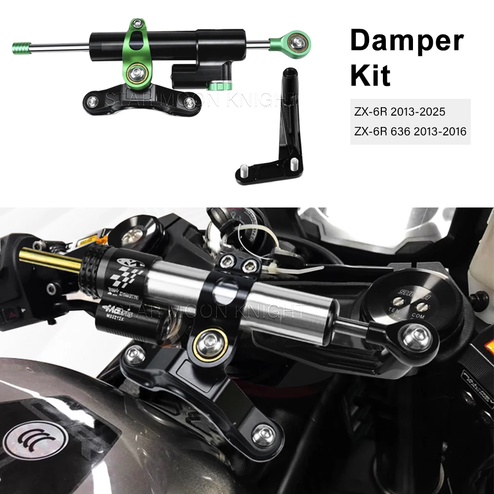 

Steering Shock Absorber Bracket For Kawasaki Ninja ZX-6R 636 Ninja 636 ZX 6R Absorber Damper Kit Accessories