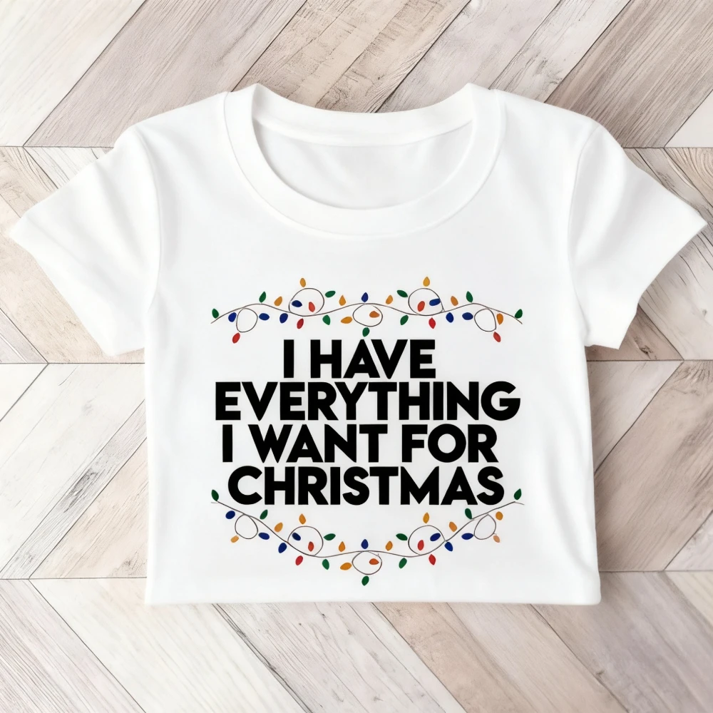 Ho tutto quello che voglio per Natale, mi sono tutto Tshirt Camicia natalizia abbinata Festa di Natale Coppia Tee Uomo Donna T