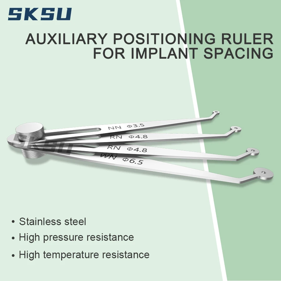 

Набор из 4/5 шт. линеек для измерения расстояния между зубными имплантатами из нержавеющей стали, вспомогательный инструмент для позиционирования