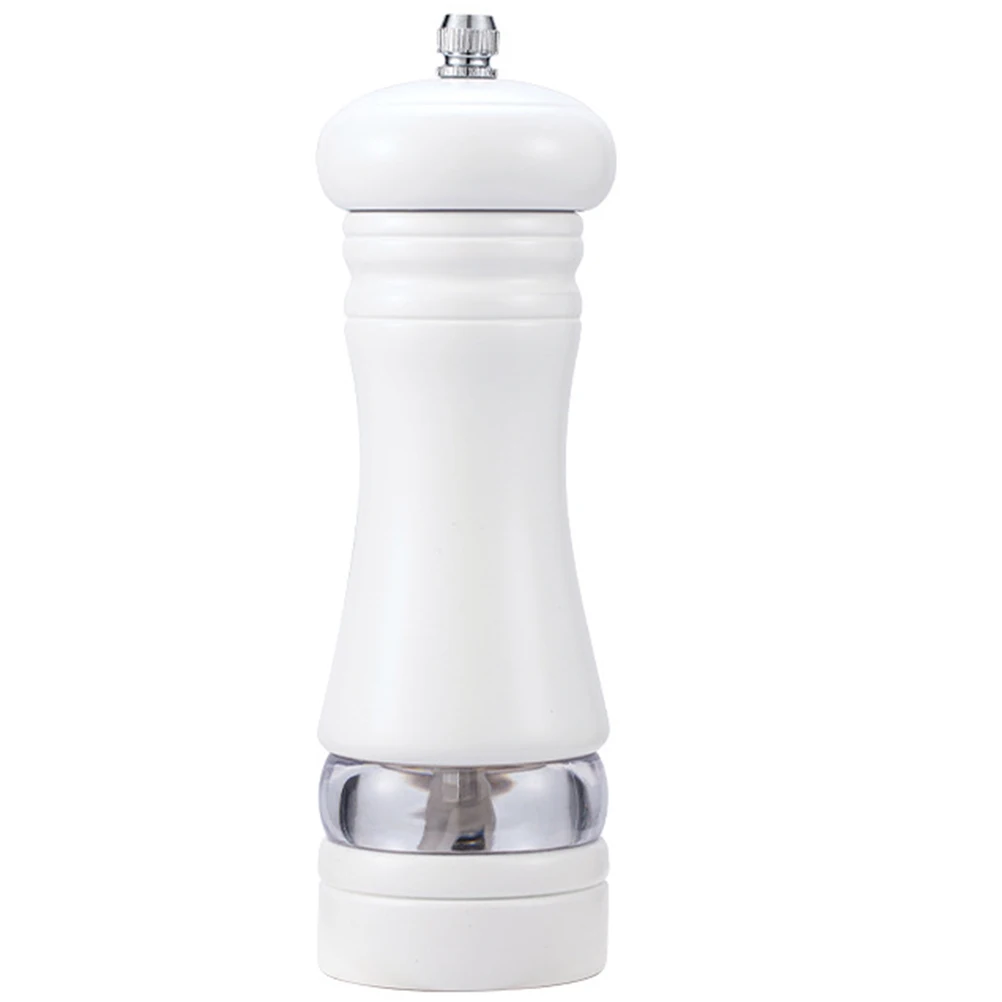 

6inch White Pepper Grinder Bottle Salt Manual Grinders Wood Shaker Transparent Reusable Kitchen Gadget Spice Jar Longtime