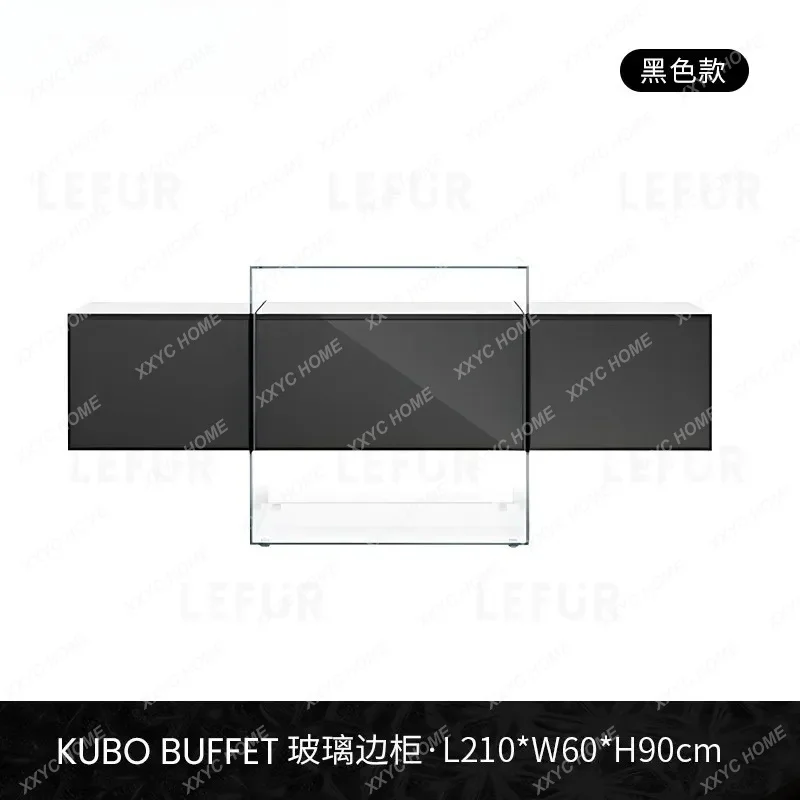 JYX69 Side Cabinet Minimalist Glass Storage  Art Side Cabinet Integrated Storage Cabinet Against The Wall
