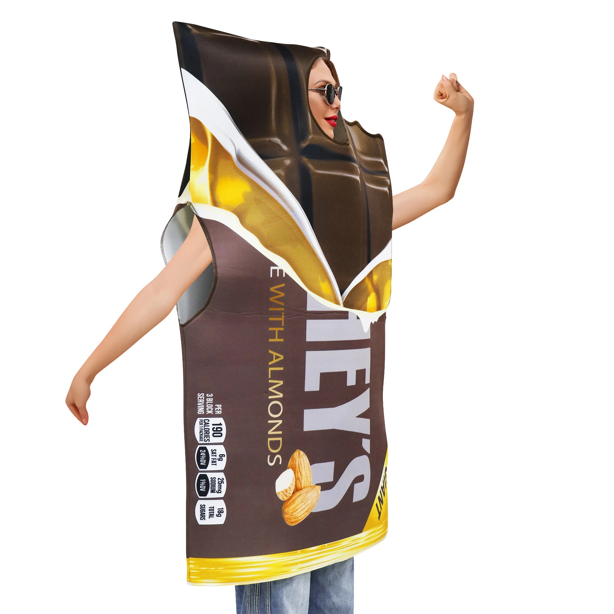 ZAWALAND Halloween Costume Cosplay Chocolate Costume Unisex Boys Girls Funny Food Sponge Body Suit Carnival Dress Up Performance