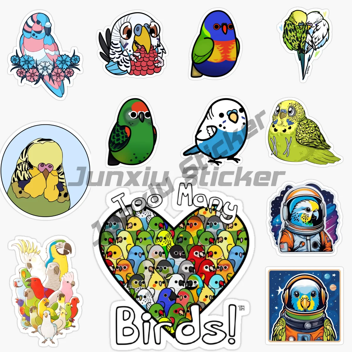 

Parrot Budgie Birds Car Sticker Decal JDM Window Car Bumper Motorcycle Waterproof Vinyl Decal Decor Graphic