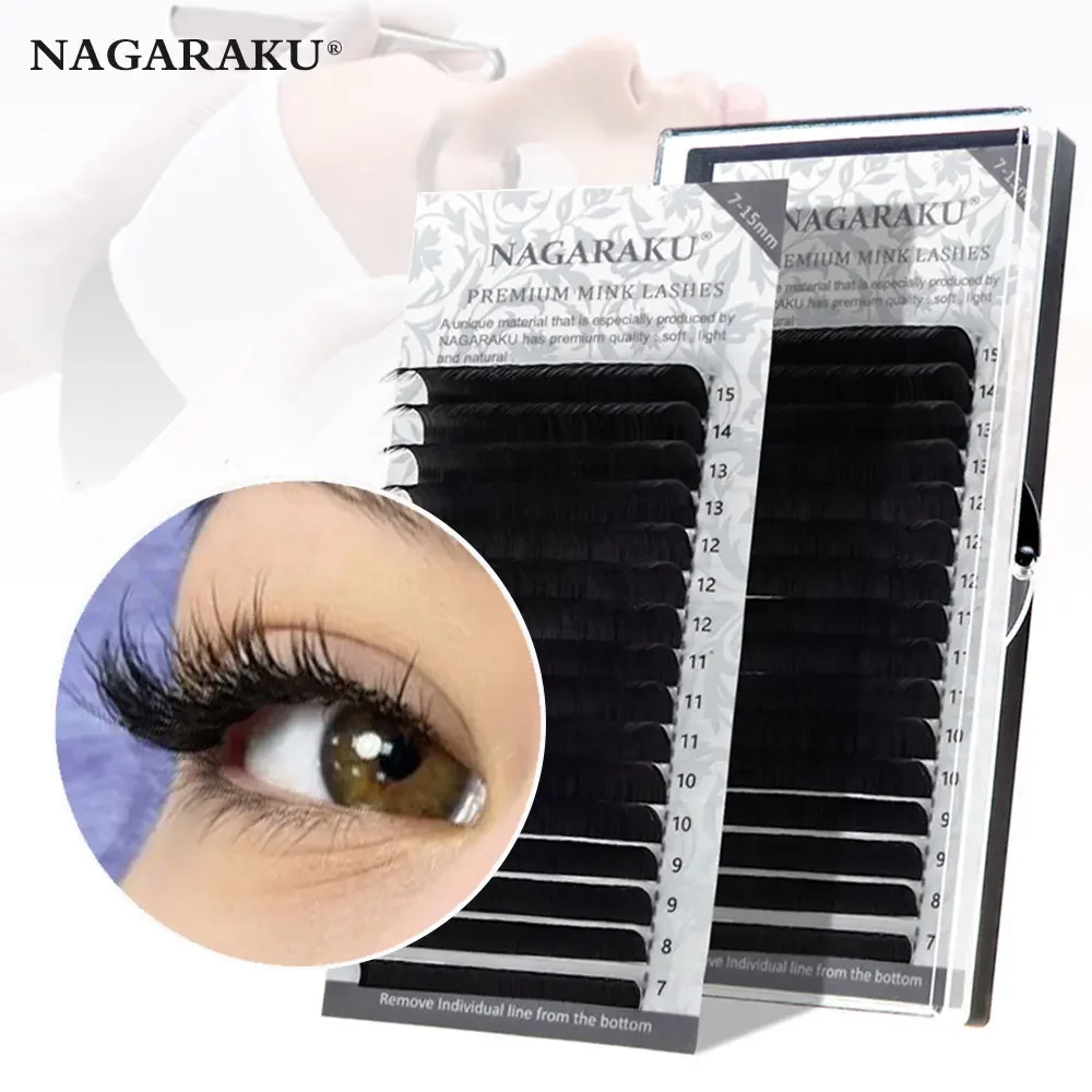 16Rows Faux lash individual eyelash extension lashes dark black matte for professionals soft natural eyelash extension