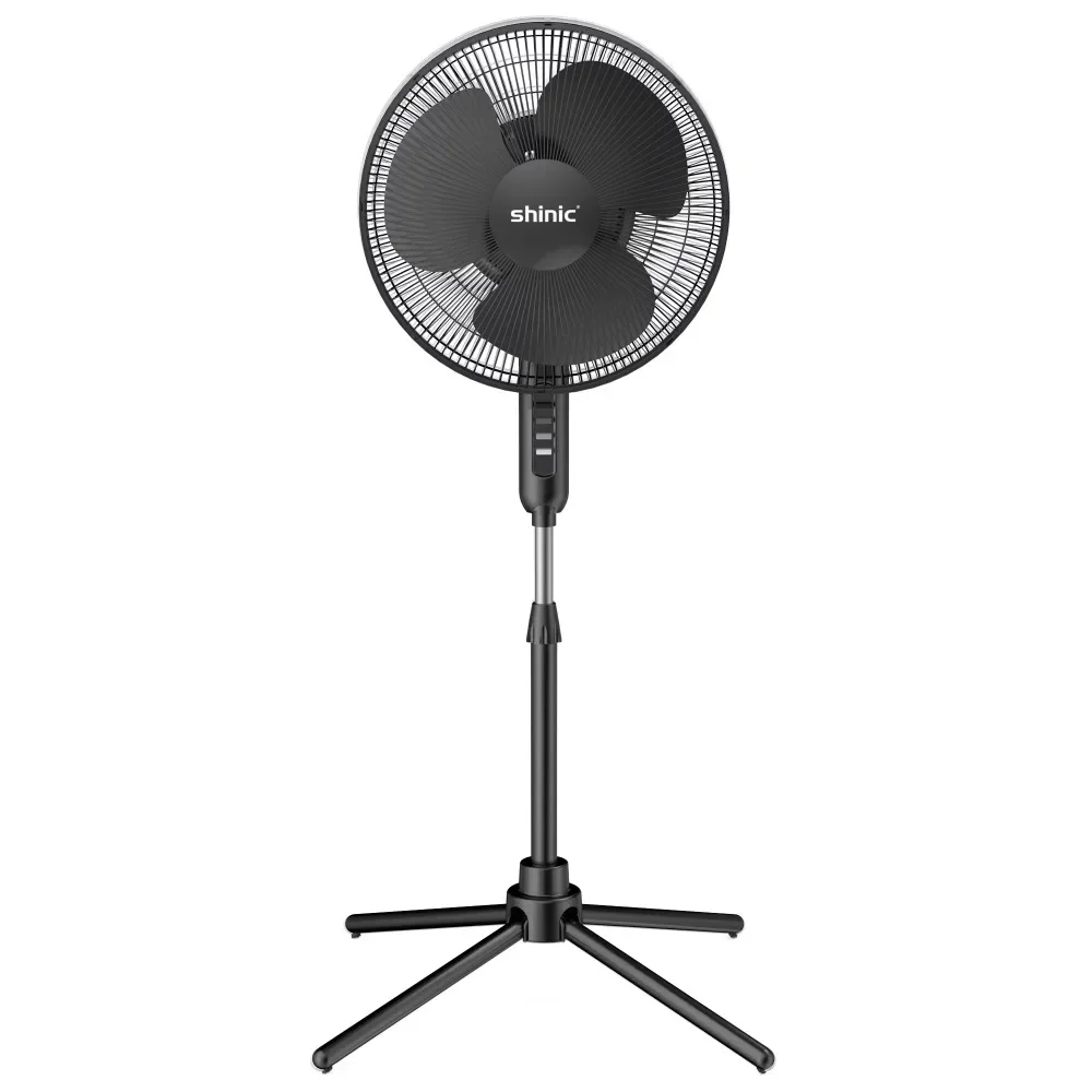 

16" 3-Speed Oscillating Pedestal Fan,Folding Base,Adjustable Height and Tilt,41"- 47" Fan Portable