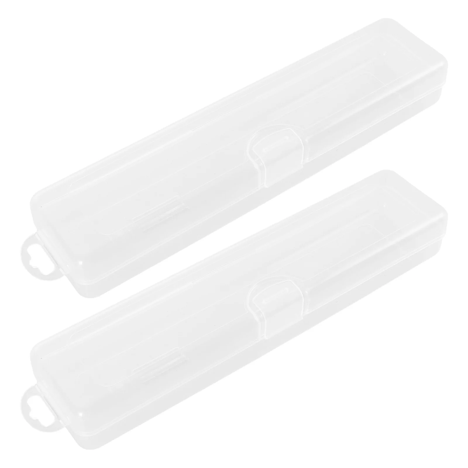 

2 Pcs Makeup Brush Storage Box Brow Pencil Eyeliner Holder Eyebrow Organizer Case Plastic with Lid Travel