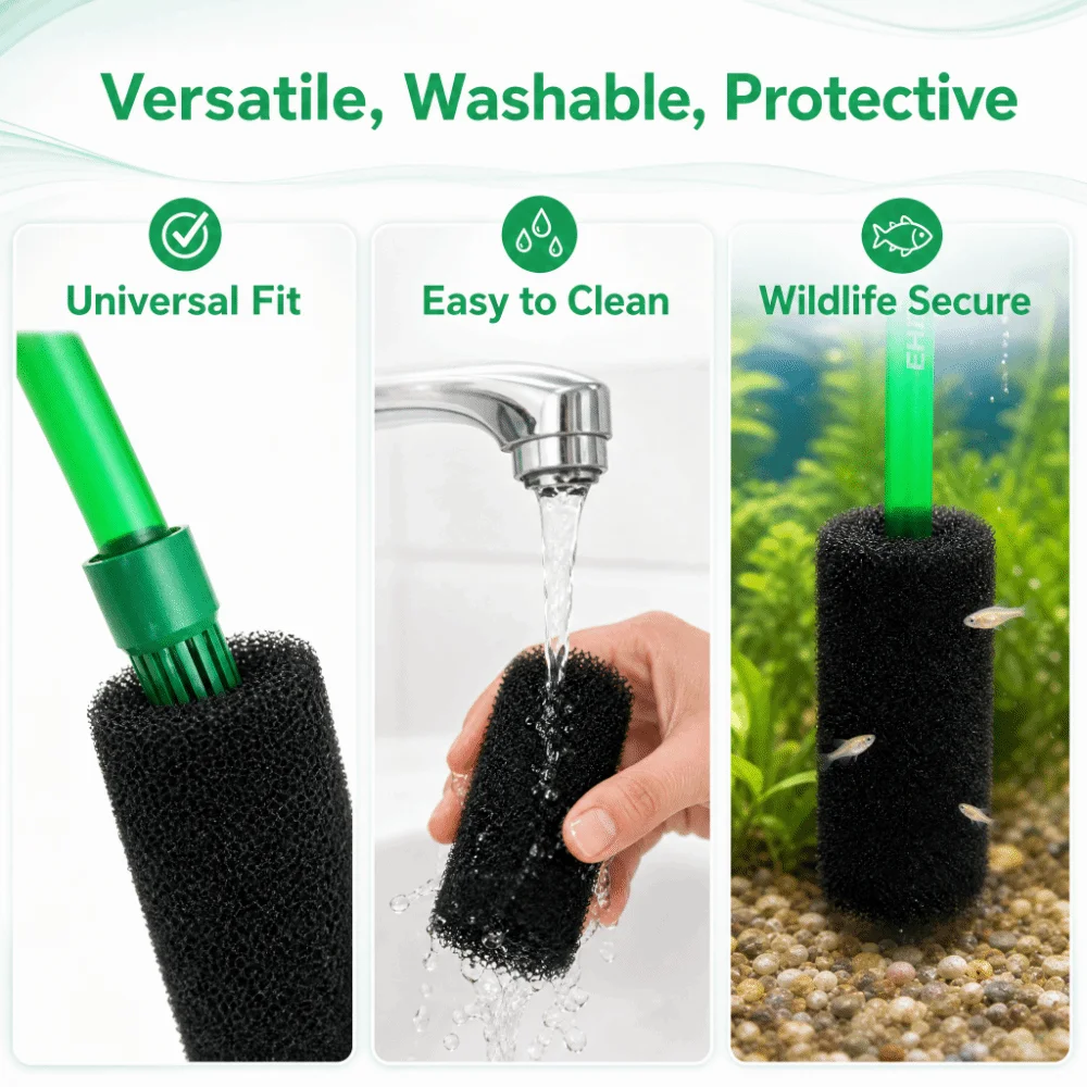 20Pcs Reusable Aquarium Intake Sponge Guard Flexible Multi-Pore Fish Tank Filtration Tube Cover Barrier Porous Layout