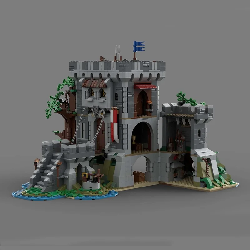 2181PCS Model Bangunan MOC Baru Kastil Hutan Elang Hitam Abad Pertengahan, Perakitan Tingkat Kesulitan Tinggi untuk Dewasa, Hadiah Blok Bangunan