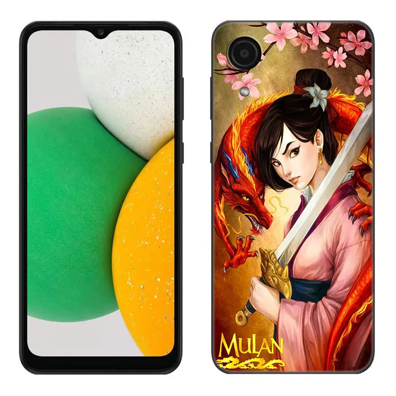 Funda de teléfono artística de dibujos animados Mulan para Samsung Galaxy A01 Core A04E A04S A05S M04 4G A02 A03 A10 M40 S A06 A10E M10 M11 M12 M22 M42