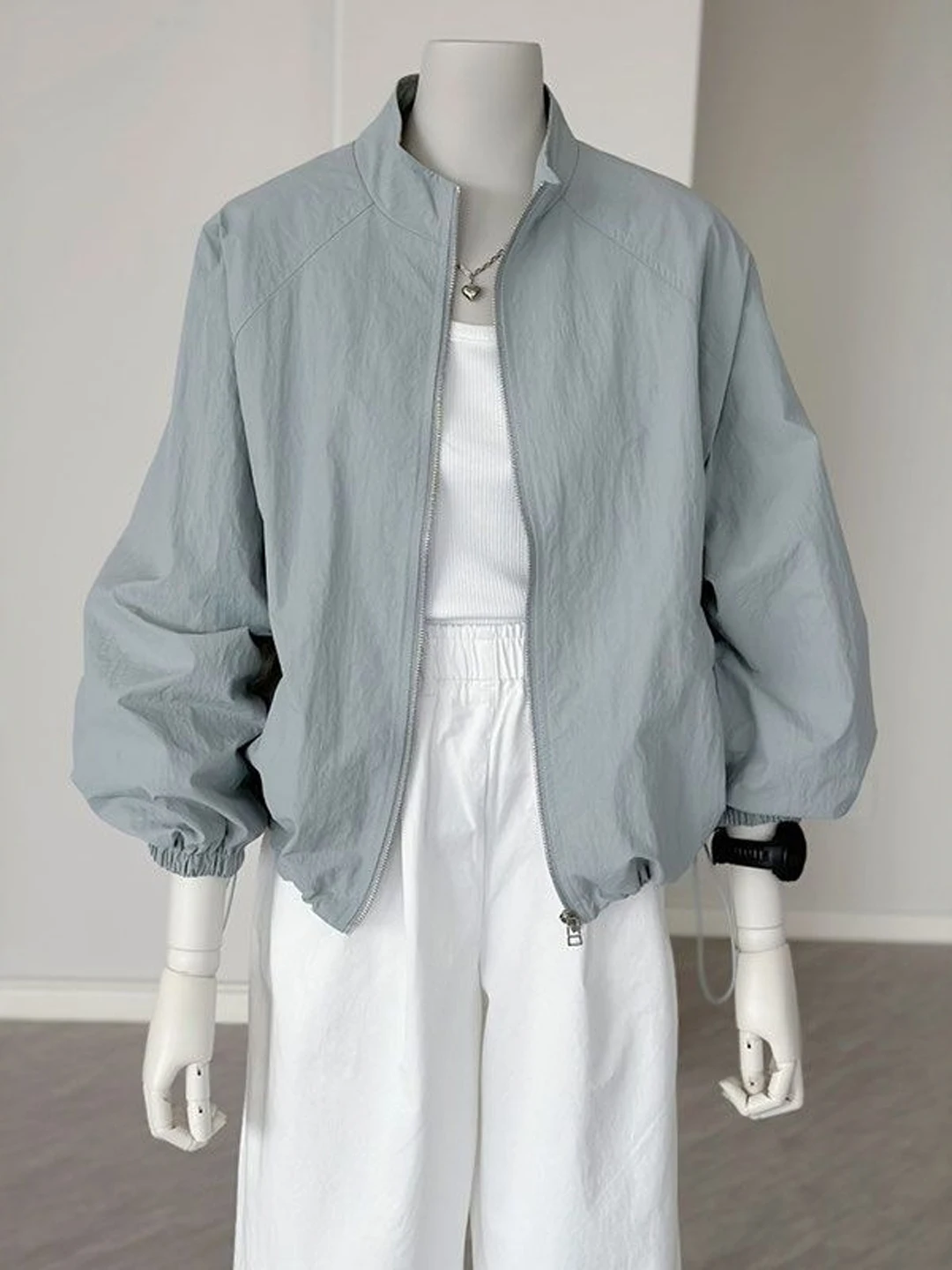 Feminino plus size zíper frontal ort Svel cardigan respirável longo sve cor pura primavera outono faion outerwear