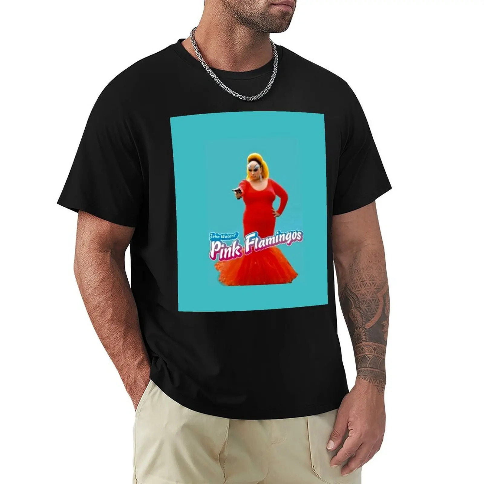 

Pink Flamingos by John Waters Movie Poster T-Shirt luxury designer funny costumes plus sizes t shirt for men
