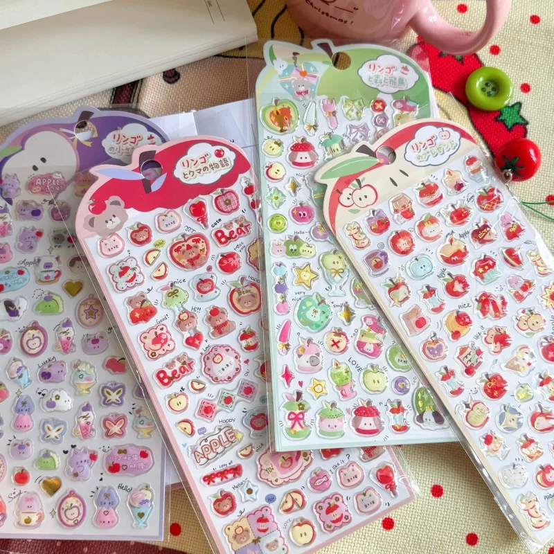 Ins Bonbon Drop ملصقات لطيف كريستال ثلاثية الأبعاد الإغاثة ملصق مائي لحقيبة الهاتف دفتر السنة الجديدة  bons bons bons à 걸 걸 걸 걸šulg