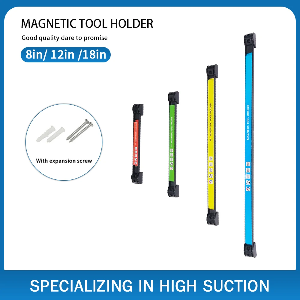 Powerful Magnetic Toolbar Organizer Garage Workshop Hardware Storage Magnetic Strip Square Magnetic Knife Holder 8