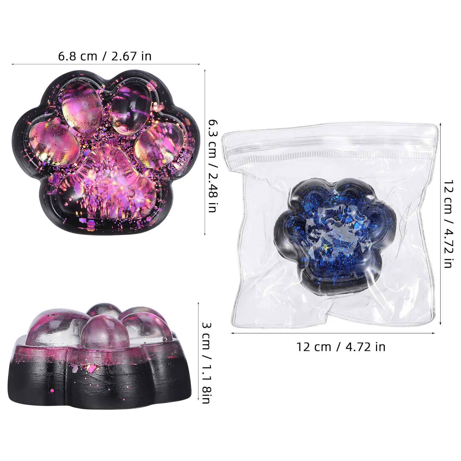 3 pcs Black Squeeze Toy Adorable Design Soft Safe TPR Material Fun Decorative Sensory Toy for Kids Adults