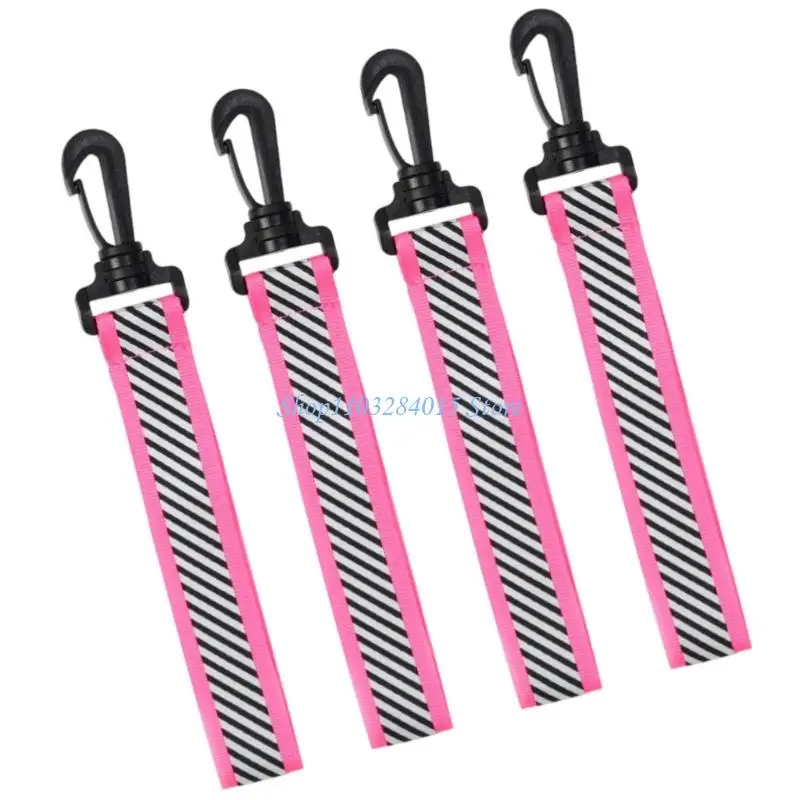 R6FF 4 قطعة يمكن ارتداؤها حزام عاكس مفتاح كليب تصميم إزالة سريعة للركض التخييم يعزز الحماية الليلية على جانب الطريق