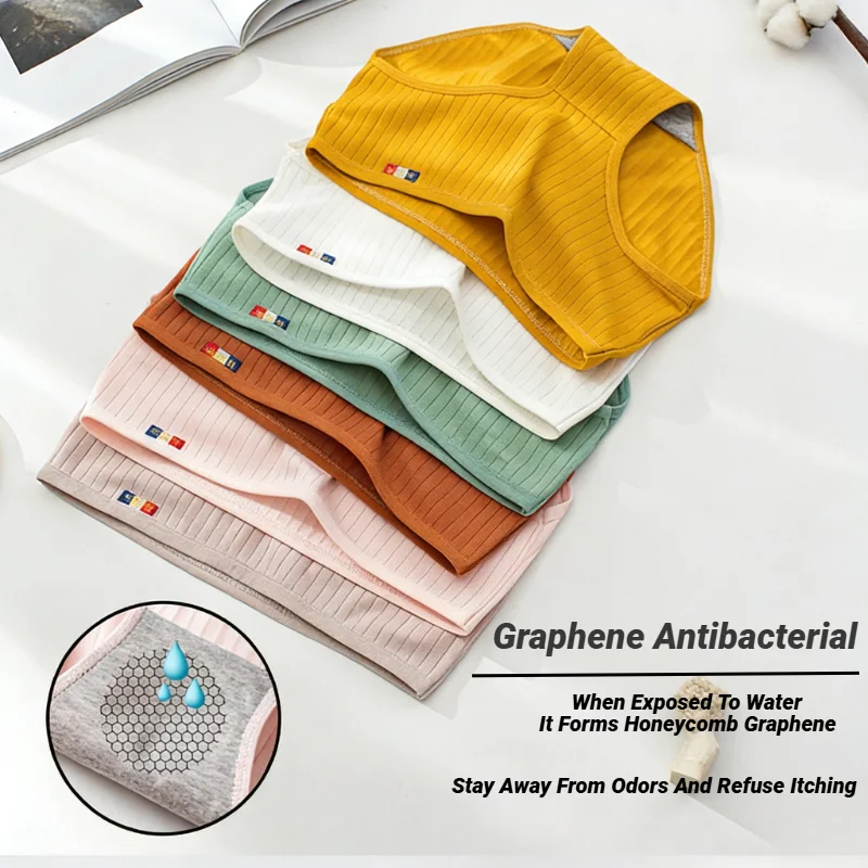 5Pcs Women Cotton Underwear Seamless Panties  Panty Female Breathable Solid Color Underpants Girls' Lingerie Briefs For Wome