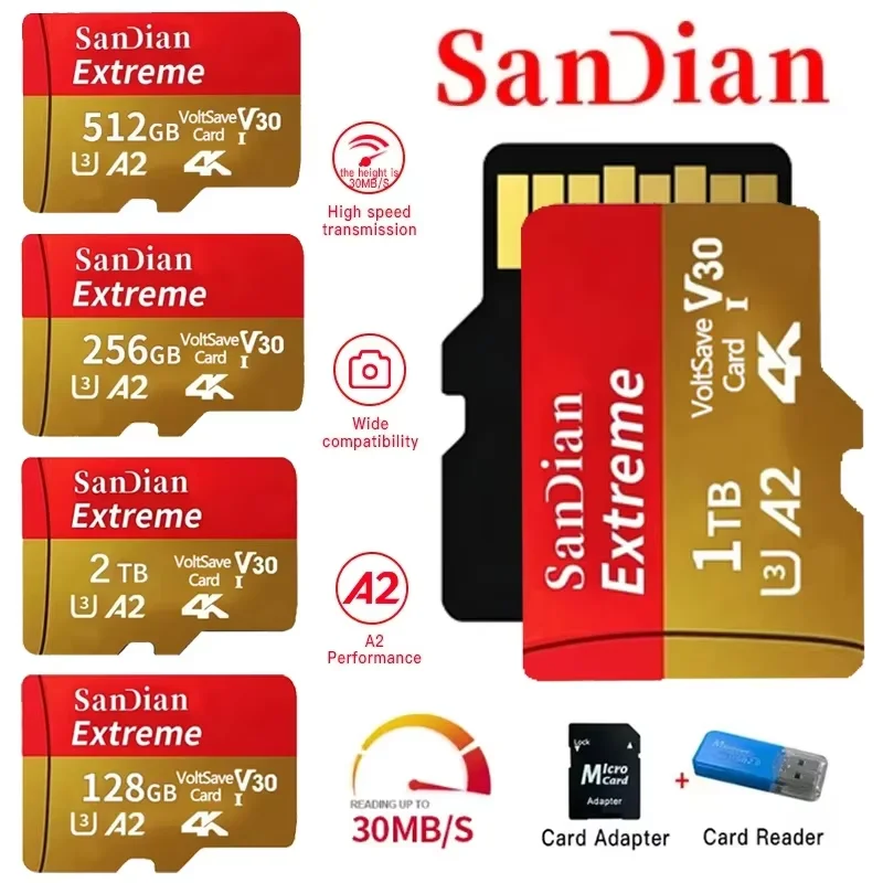 

2026 New Original 512gb 1TB Micro TF/SD 128GB 256GB Card Memory Card Mini Memory Card Class 10 For Camera/Phone/Drone