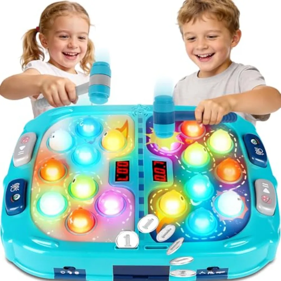 

Whack Game Mole, Game 3+ Year Old, 3 Year Old Boy, 4 Year Old Toy, Gift for 3 Year Old, 11x15in Larger 2-Players Whack Toy with