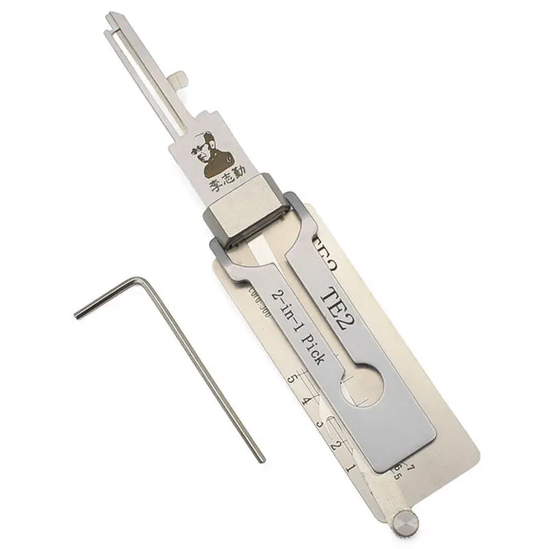 LISHI TE2 2 in 1 Locksmith Tool Lock Pick & Decoder Flat Milling for TESA TE2 Home Door Civil Lock view 4
