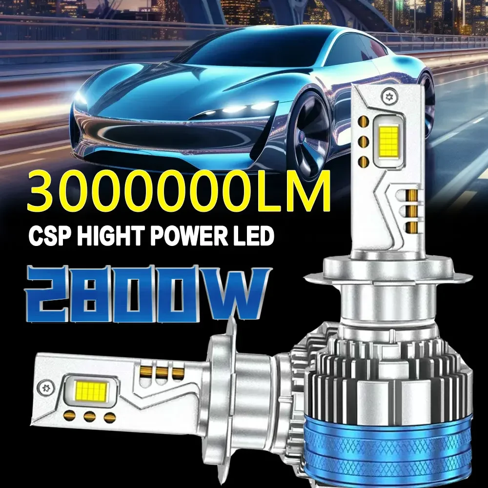 

YBN 3000000LM 2800W Car Headlight Bulb Light for Vehicle H7 Lighthouse 6500K 12v 24v 36V H7 H1 H3 H11 H8 H9 9005 9006 HB3 HB4