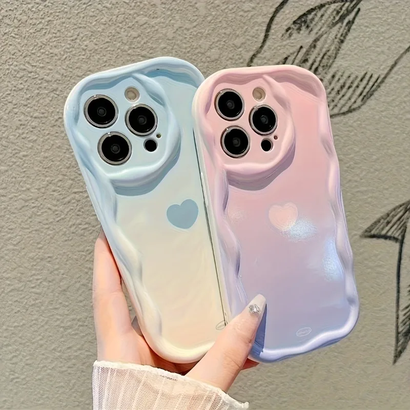 Cute Gradation Heart Cream Phone Case For Samsung Galaxy S26 S25 S24 FE S22 S23 Ultra Plus A56 A55 A37 A36 A27 A26 A16 A06 Cover