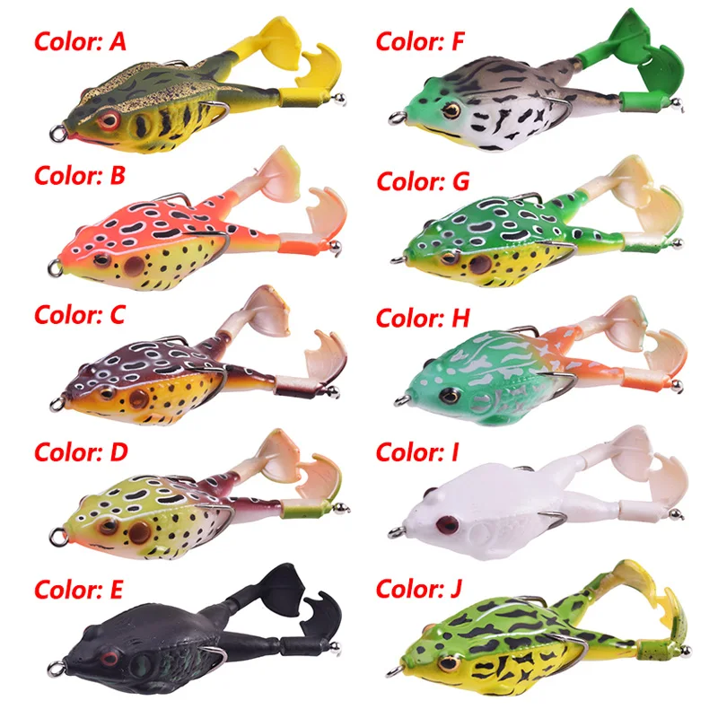 Proleurre Double Propeller Frog Lure Silicone Soft Baits 9cm Topwater Wobblers Artificial Bait for Bass Catfish Fishing Tackle​