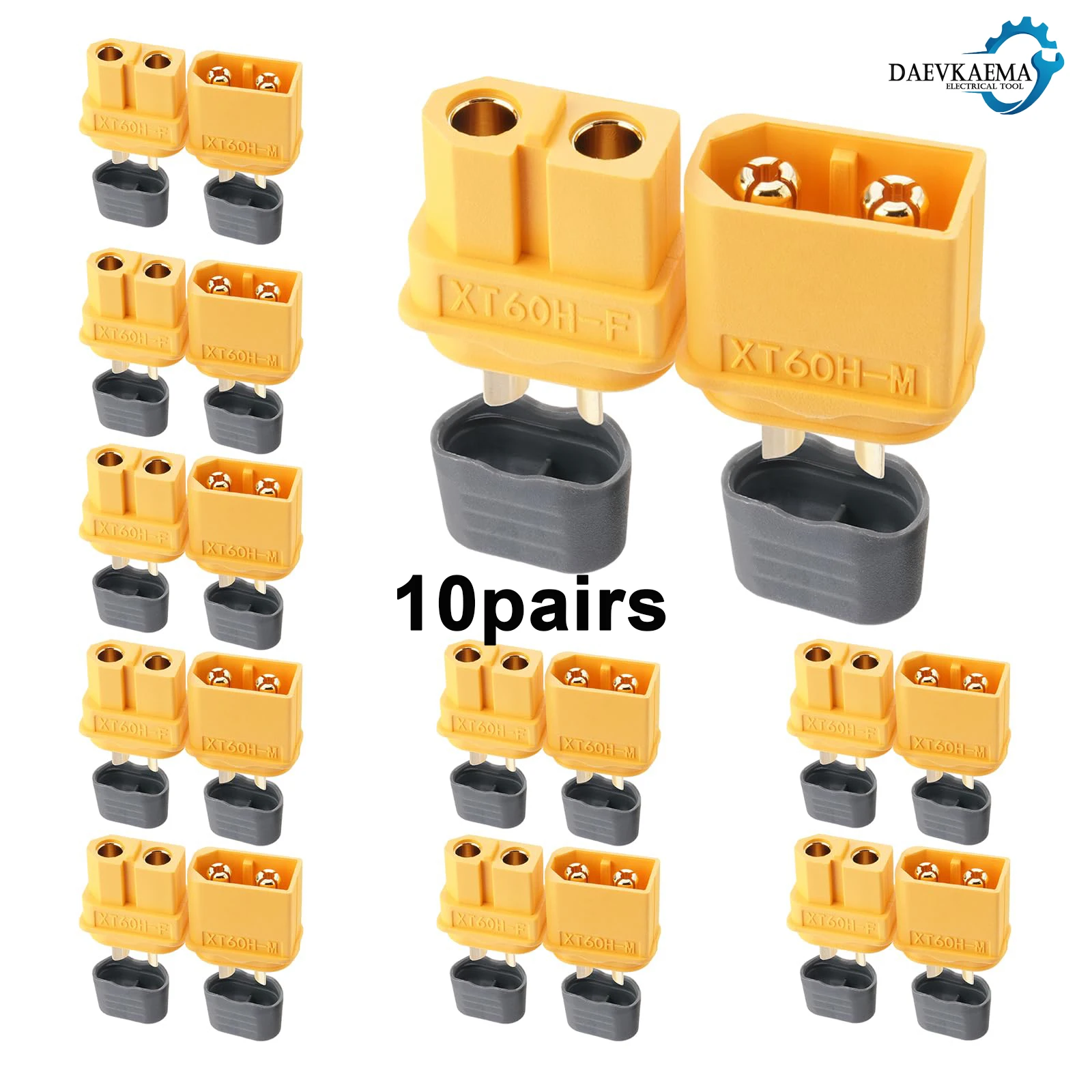 3–12 Paar XT60H (XT60-Upgrade) Steckverbinder XT60H männlich weiblich Rundsteckverbinder Stecker mit Hülle für Lithium-Batterie RC Flugzeuge Auto
