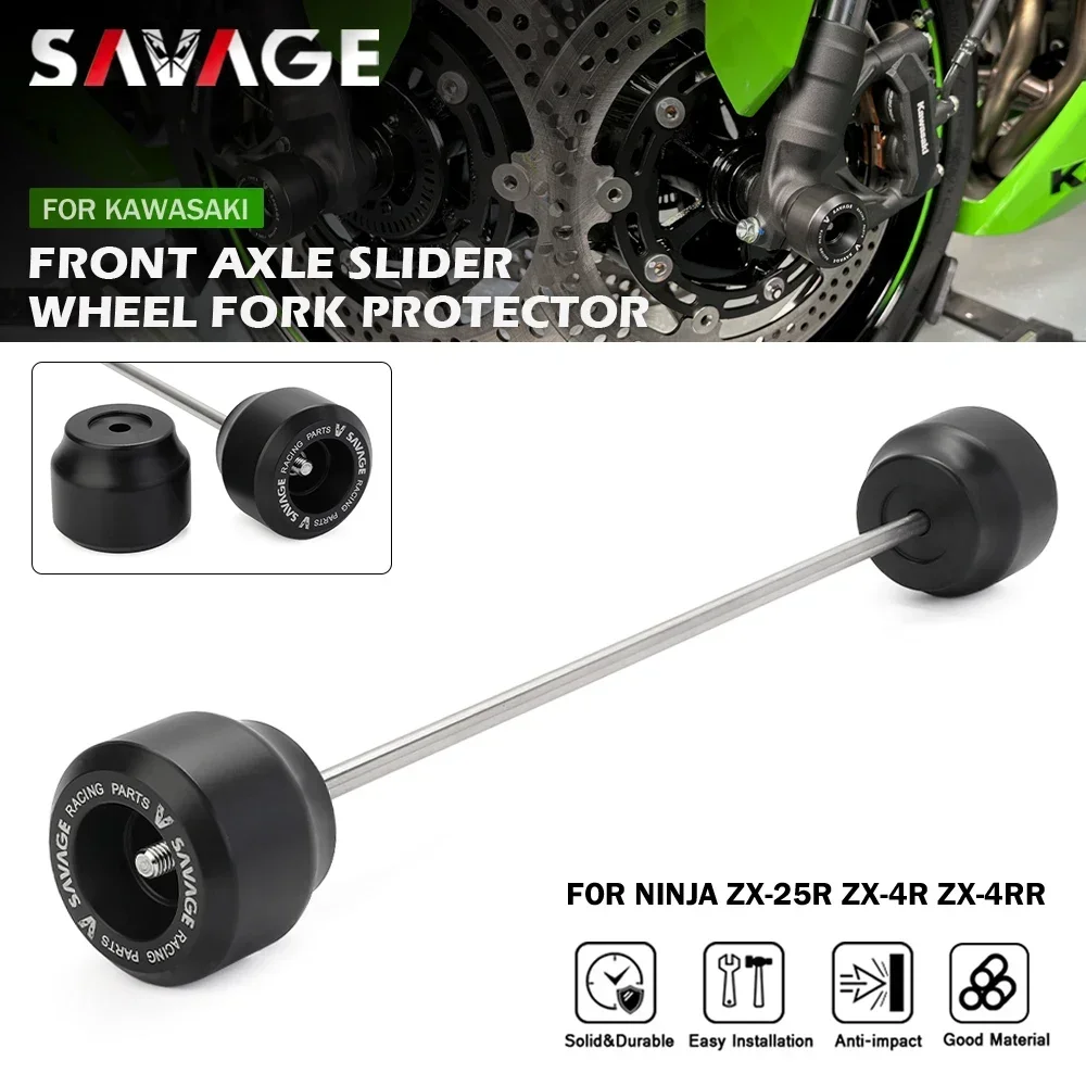 Motorcycle Front Axle Slider For KAWASAKI NINJA ZX-4R ZX-4RR ZX-25R ZX4R ZX25R Wheel Fork Crash Protector Guard Pad ZX400 R RR