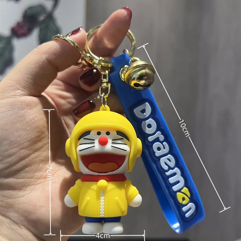 Cartoon Doraemon keychain pendant cute Jingle Cat doll motorcycle car pendant keychain bag decoration pendant small gift