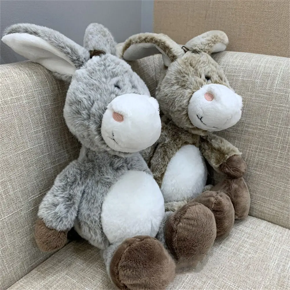 

Birthday Gifts Plush Dolls Donkey Stuffed Doll PP Cotton Stuffed Animal Donkey Plush Toys Grey Soft Kids Gifts