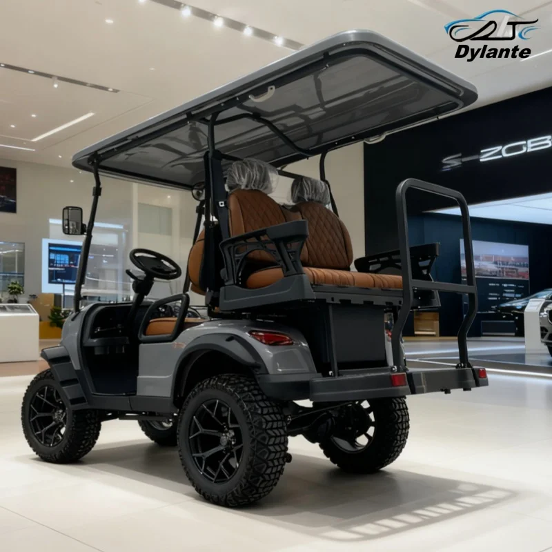 Luxury Lithium Battery 72V 4 Seat Cheap Electric Golf Cart Golf Buggy With Bluetooth Speakers Front Bumper Folding Windshield