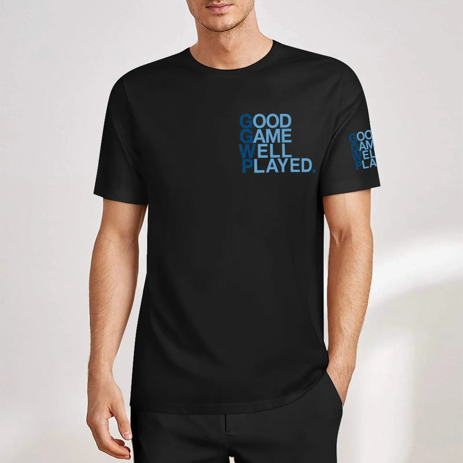 Good Game Well Played. Essential For Sale T-shirts Classic Chest and Cuff T-shirt Round Neck  Sports  Funny Novelty Aactivity Co