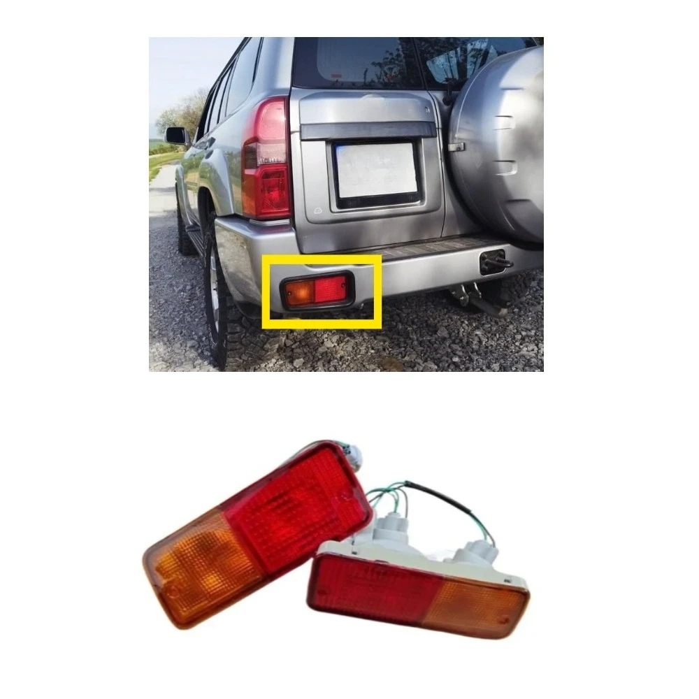 Feu de pare-chocs arrière pour Nissan Patrol Y61, 1 pièce, feux d'avertissement d'arrêt pour clignotant Y61 avec ampoule