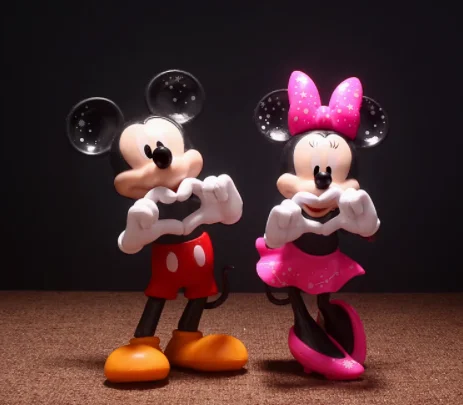 

[Funny] 2pcs/lot Disney Cartoon Anime Mickey Mouse Minnie Action figure toys statue collection model home decoration Girl gift
